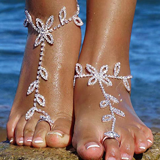 Beach Wedding Rhinestone Anklet