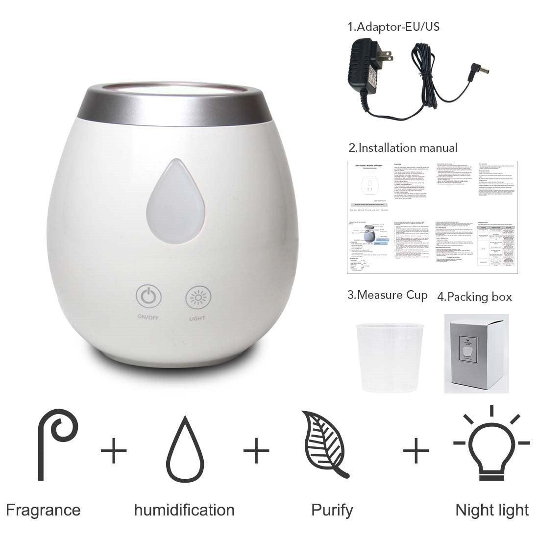 7 LED Color Ultrasonic Aroma Diffuser and Humidifier