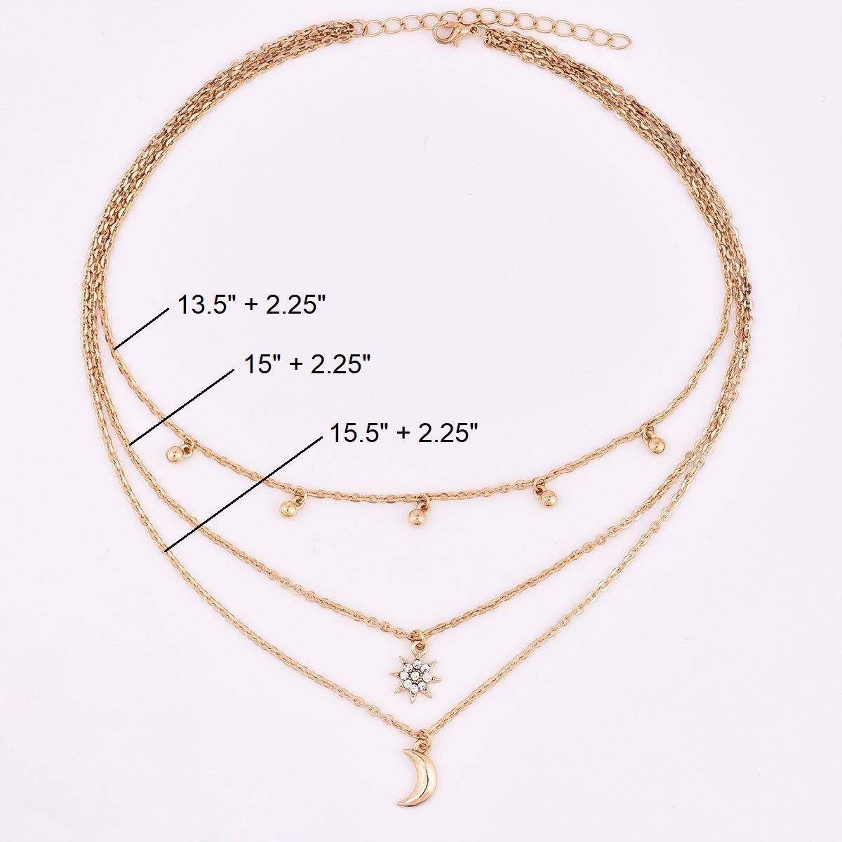 Multilayer Moon Pendant Necklace Star Moon Pendant Necklace For Women And Ladies Gift