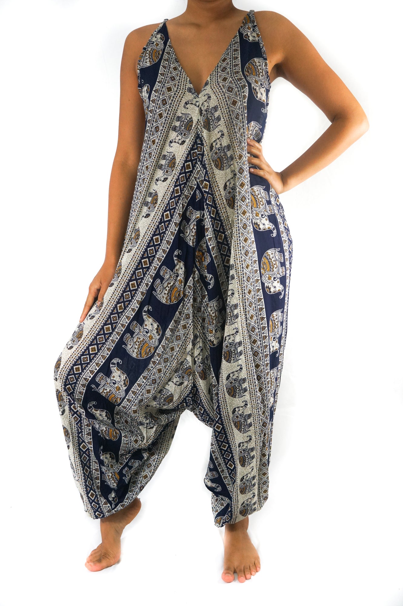 Blue Elephant Hippie Jumpsuit