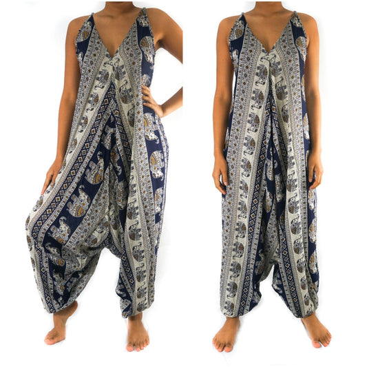 Blue Elephant Hippie Jumpsuit