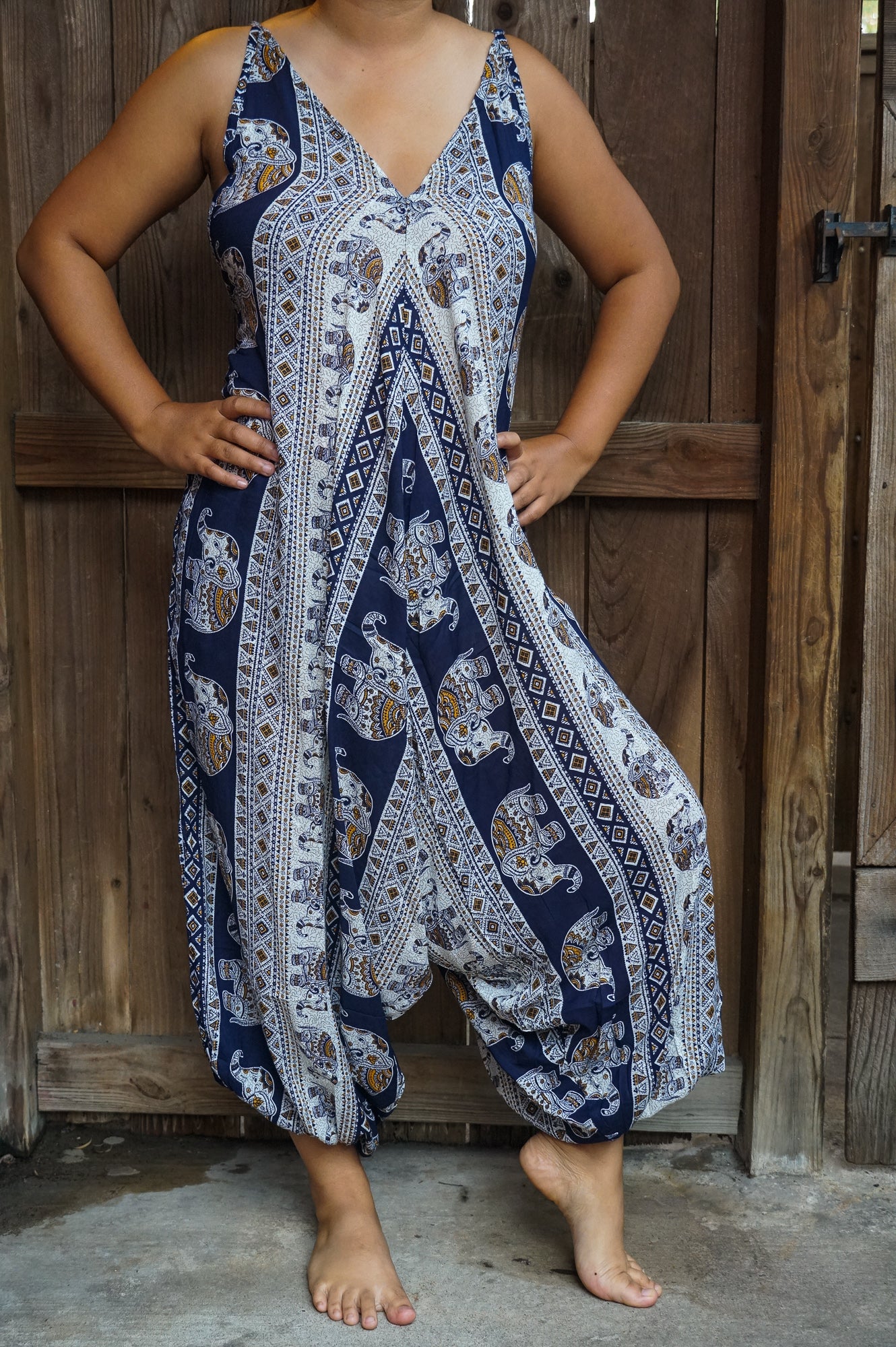 Blue Elephant Hippie Jumpsuit