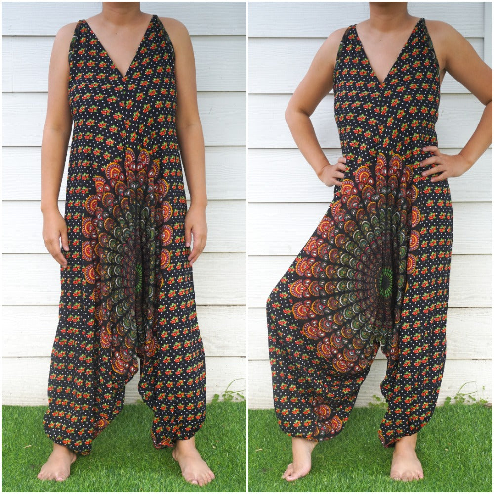 Black Chakra Hippie Jumpsuits