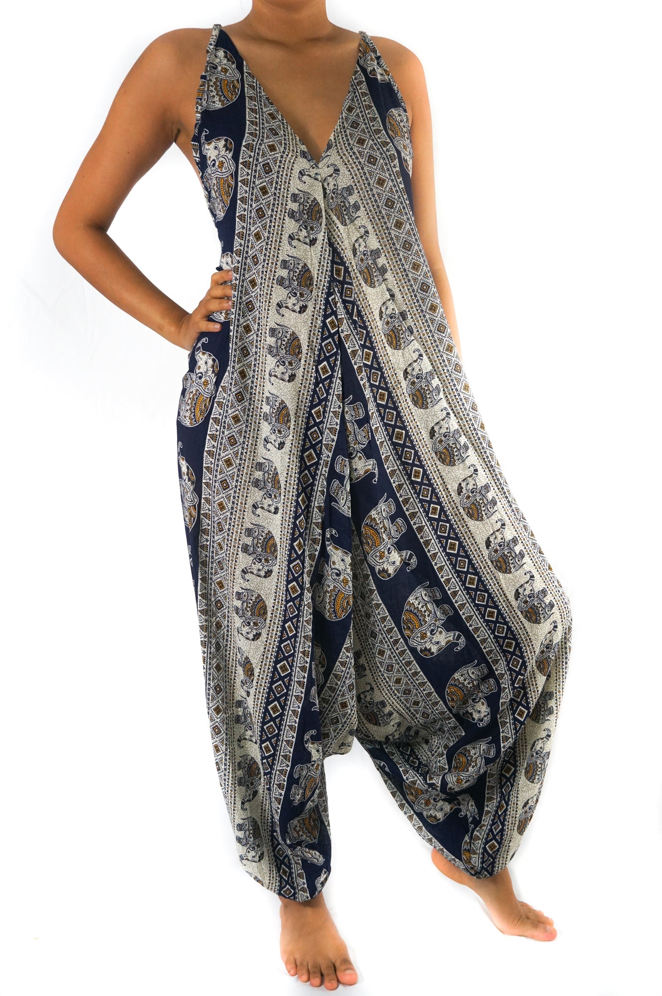 Blue Elephant Hippie Jumpsuit