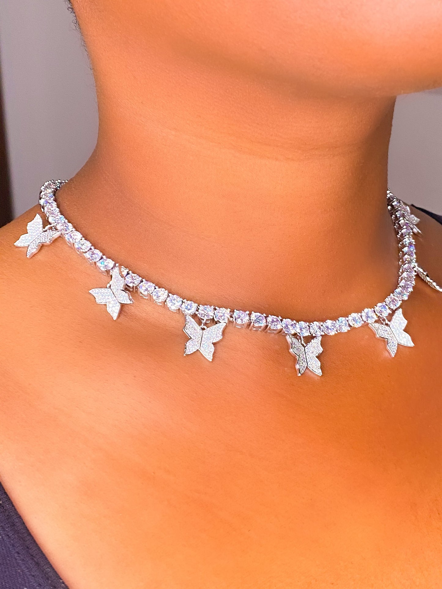 Necklace - So Icy Butterfly Choker